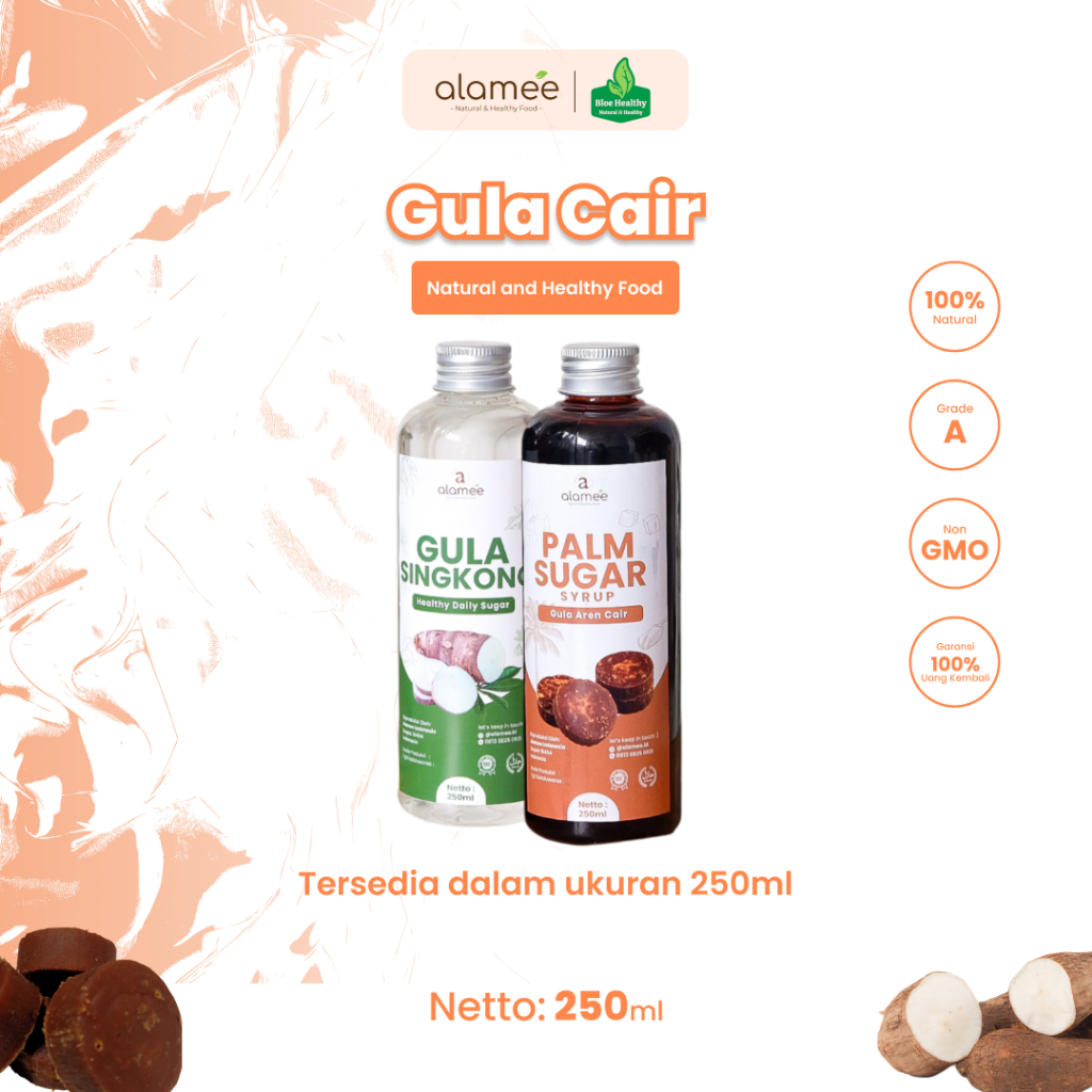 

ALAMEE Gula Singkong Organik Cair Rendah Kalori Pemanis Diet Sweetener Fructose Gluten Free 250ml