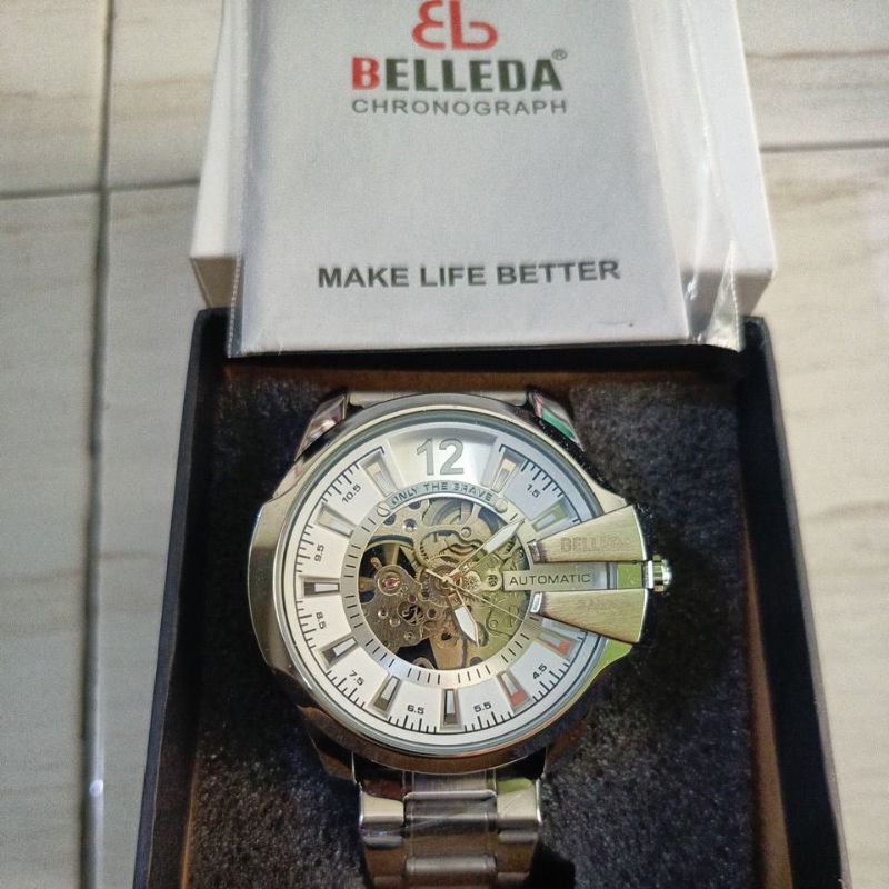 buy 1 get 1 Jam tangan Automatic original BELLEDA B-9473 New big man