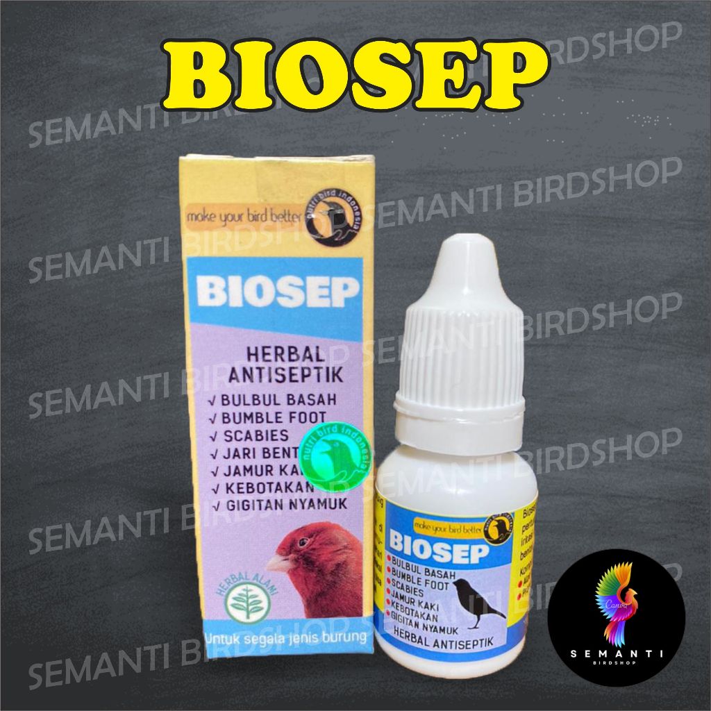 BIOSEP NUTRIBIRD OBAT KAKI BURUNG SAKIT LUKA BENGKAK MENGOBATI JAMUR KUTU SCABIEST INFEKSI