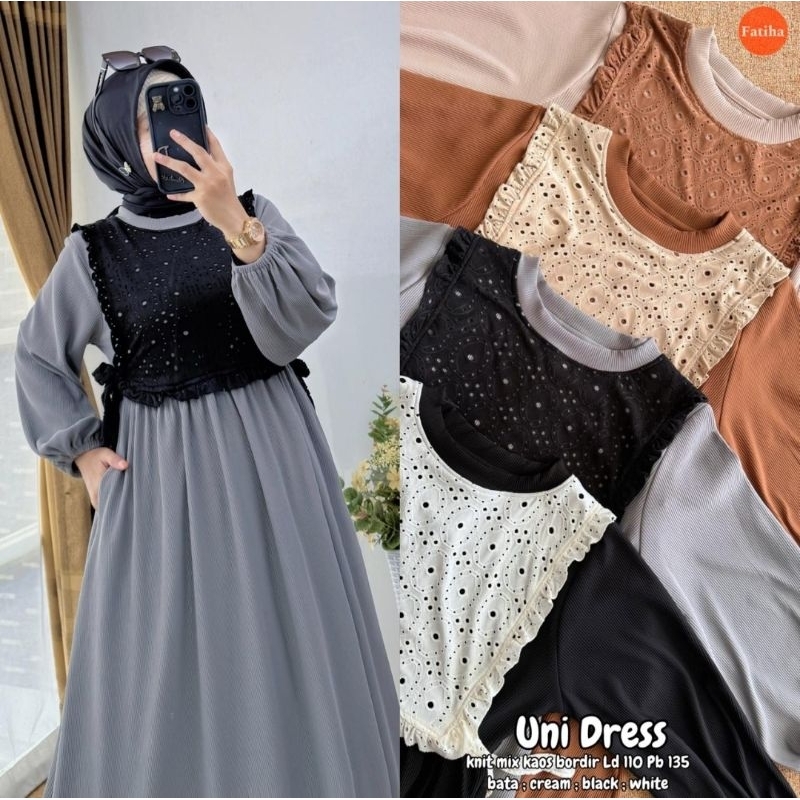 Fatihah Uni Dress Baju Mix Koko Bordir Ld110 Pb135