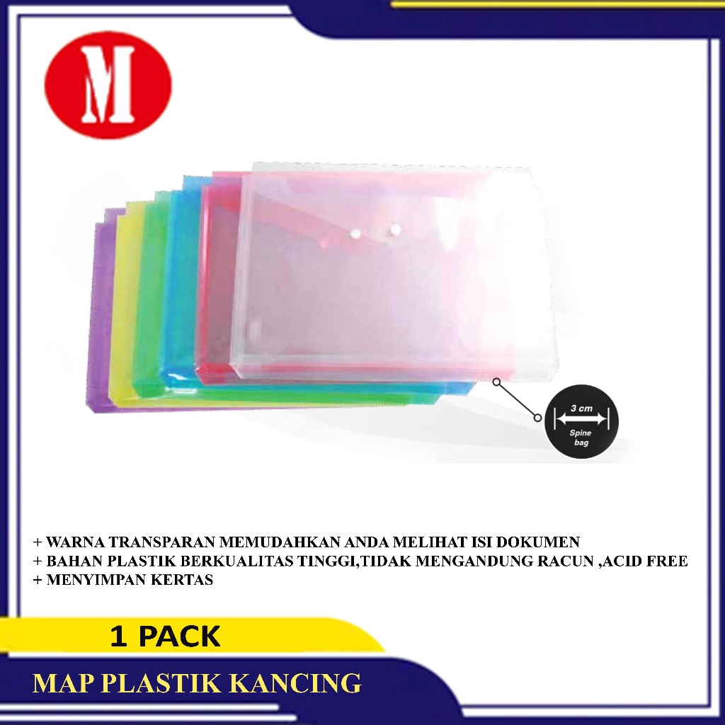 

Map Plastik Kancing warna Transparant 1 PAK