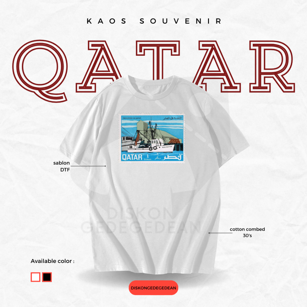 Diskongedegedean Kaos Souvenir Qatar Baju Tshirt Oleh Oleh Qatar Dewasa Anak Varian 2
