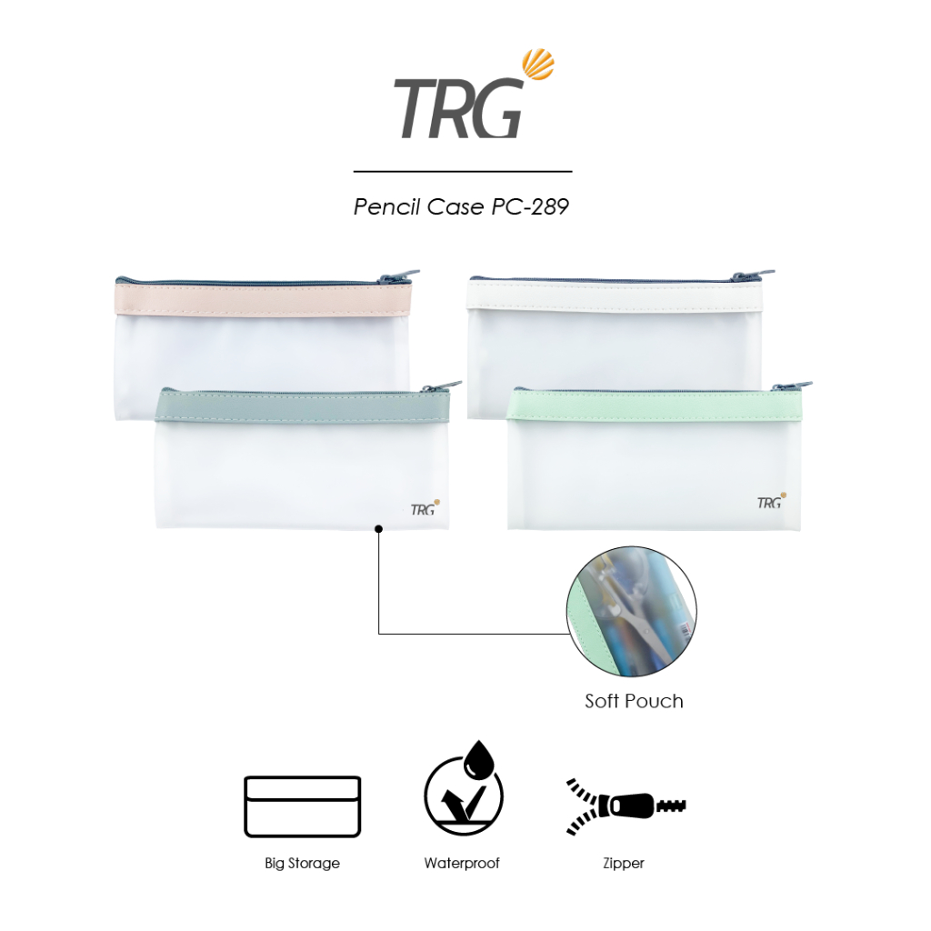 

TRG Plastic Pouch Soft PVC Zipper Pencil Case PC-289 - Tempat Kotak Pensil Tahan Air Alat Tulis Transparan TRG