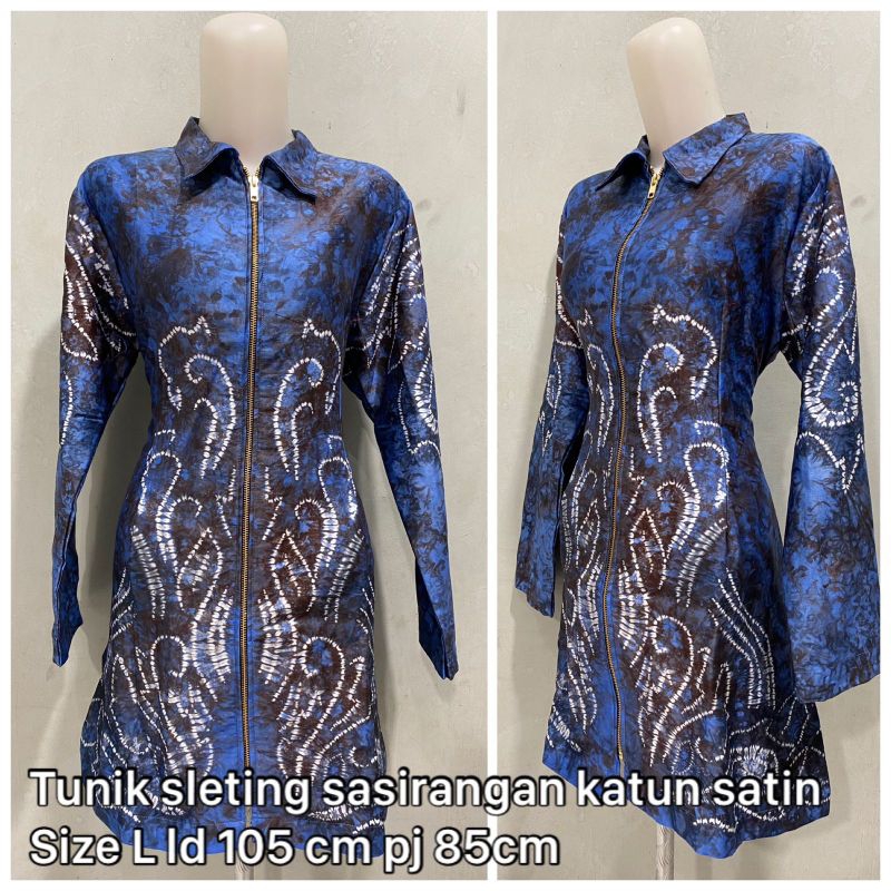 pre order sasirangan tunik sleting ( photo hanya contoh model baju )