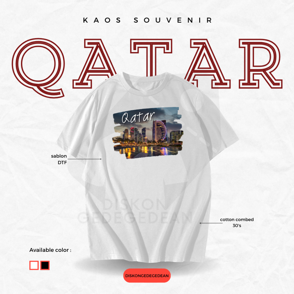 Diskongedegedean Kaos Souvenir Qatar Baju Tshirt Oleh Oleh Qatar Dewasa Anak Varian 4