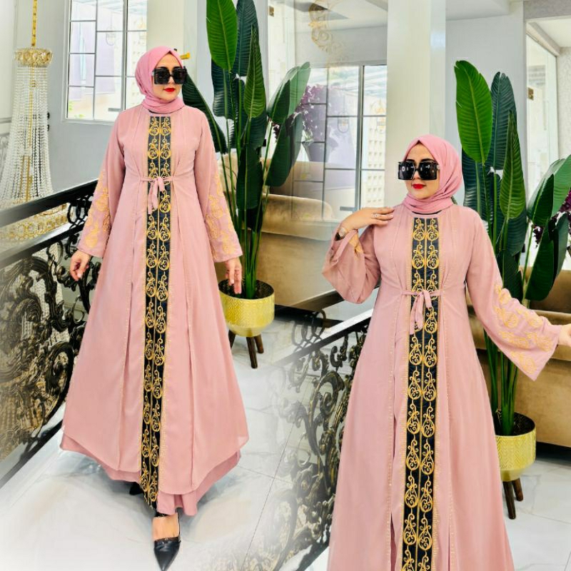 Qiqi colection Gamis Abaya turki Model Dua Layer Premium Terbaru 2025 Kekinian