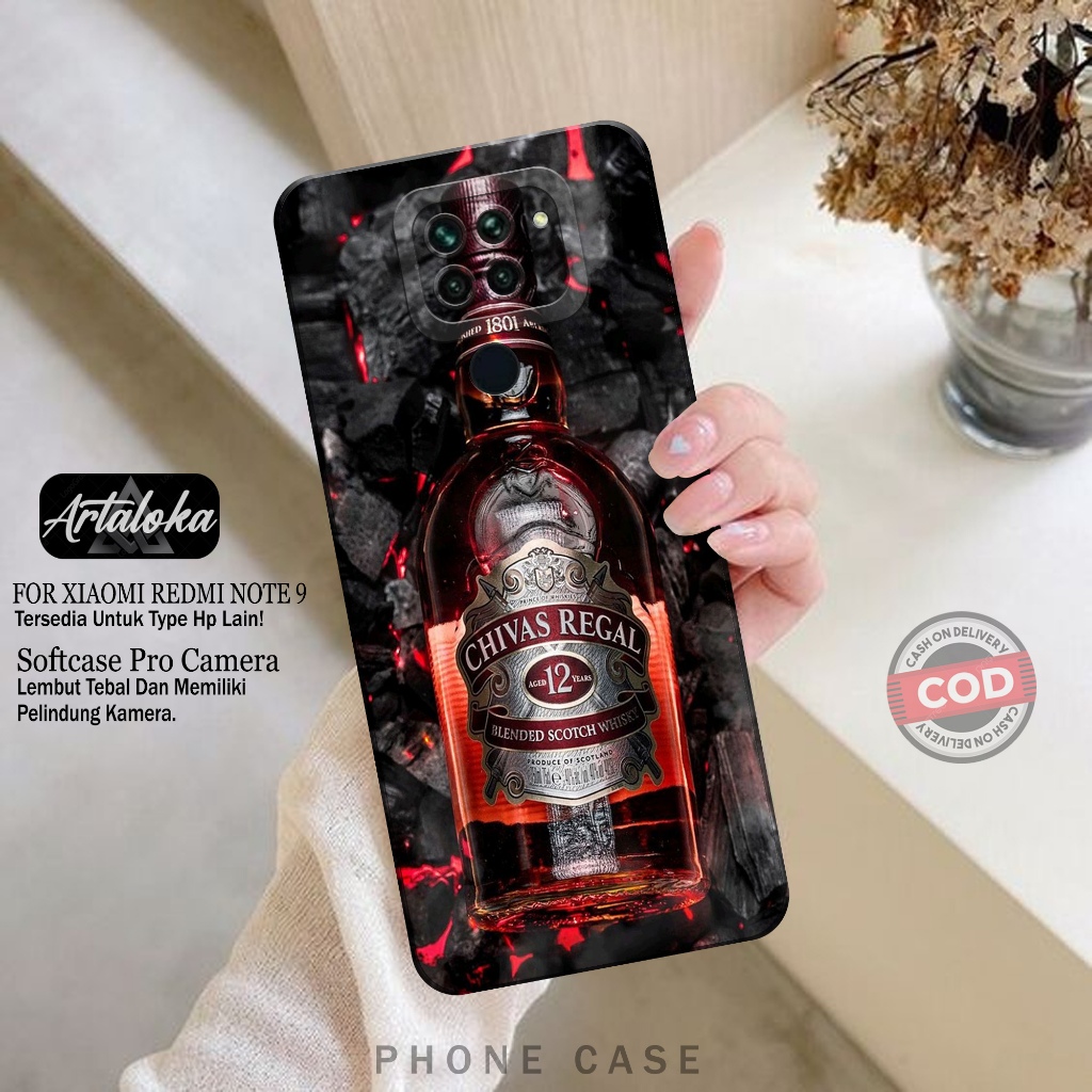 Softcase Hp Xiaomi Redmi Note 9 Fashion Case Minuman Case Xiaomi Redmi Note 9 Silikon TPU Pro Camera