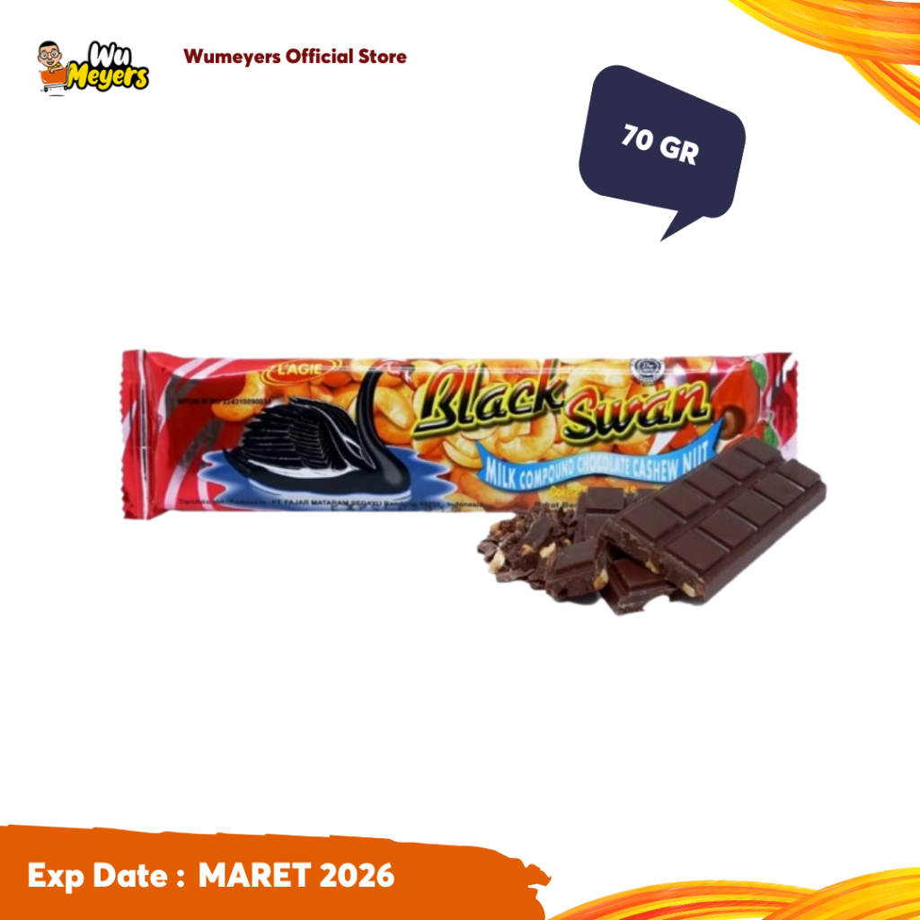 

L'agie Cokelat Kacang Mete Black Swan Cashew Nut 70gr