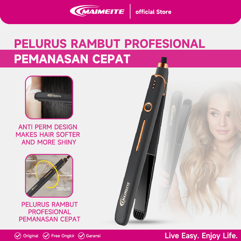 MAIMEITE Catokan Rambut Hair Straightener 2in1 Catok Keriting Lurus Keratin Ceramic
