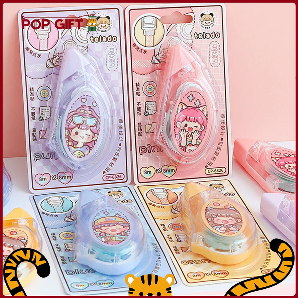 

PG 8M Roller Double Tape Glue Lem Kertas Selotip Aesthetic Dodogirl Correction Tape 8 Meter TLD128