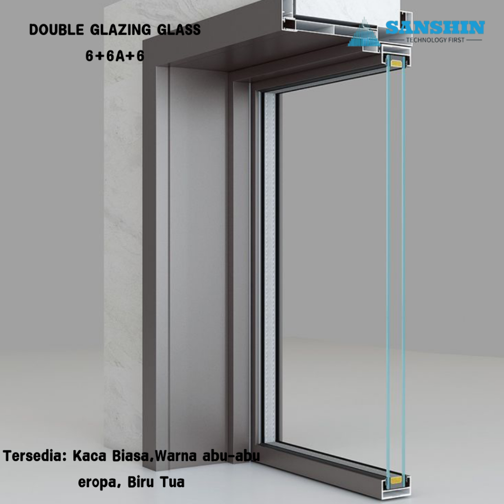 KACA INSULASI  6+6A+6MM GEMA Rp 80/cm² BISA TEMPERED, BISA ASAHI