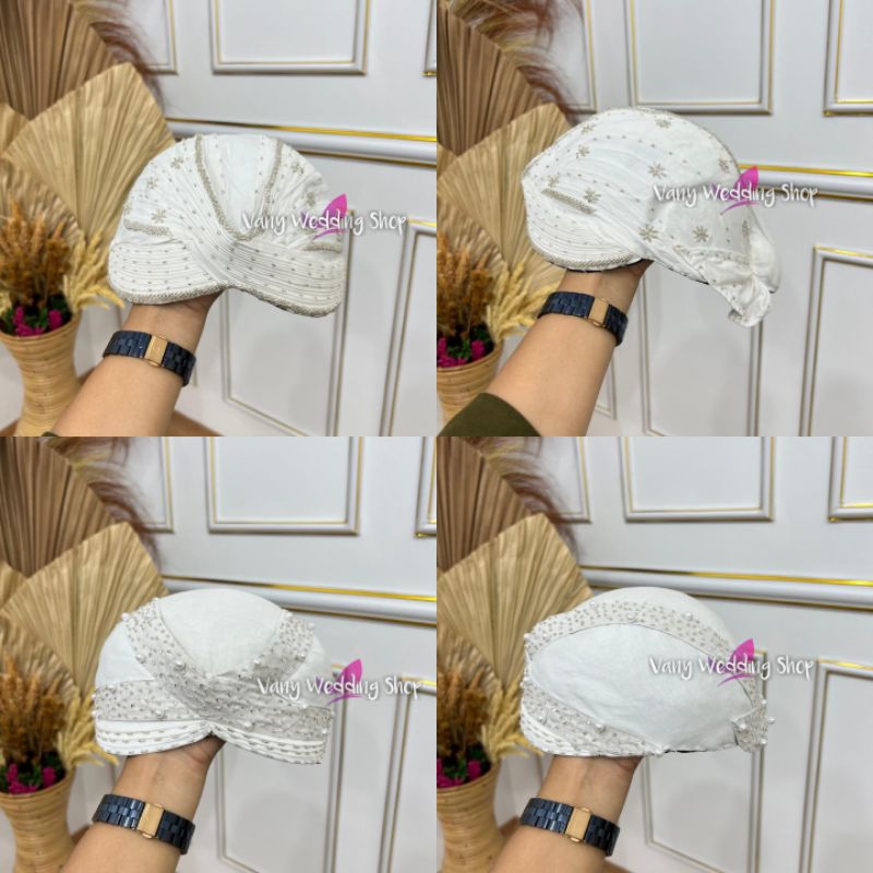 Blangkon Pengantin Payet - JOGJA / SUNDA | Warna Putih