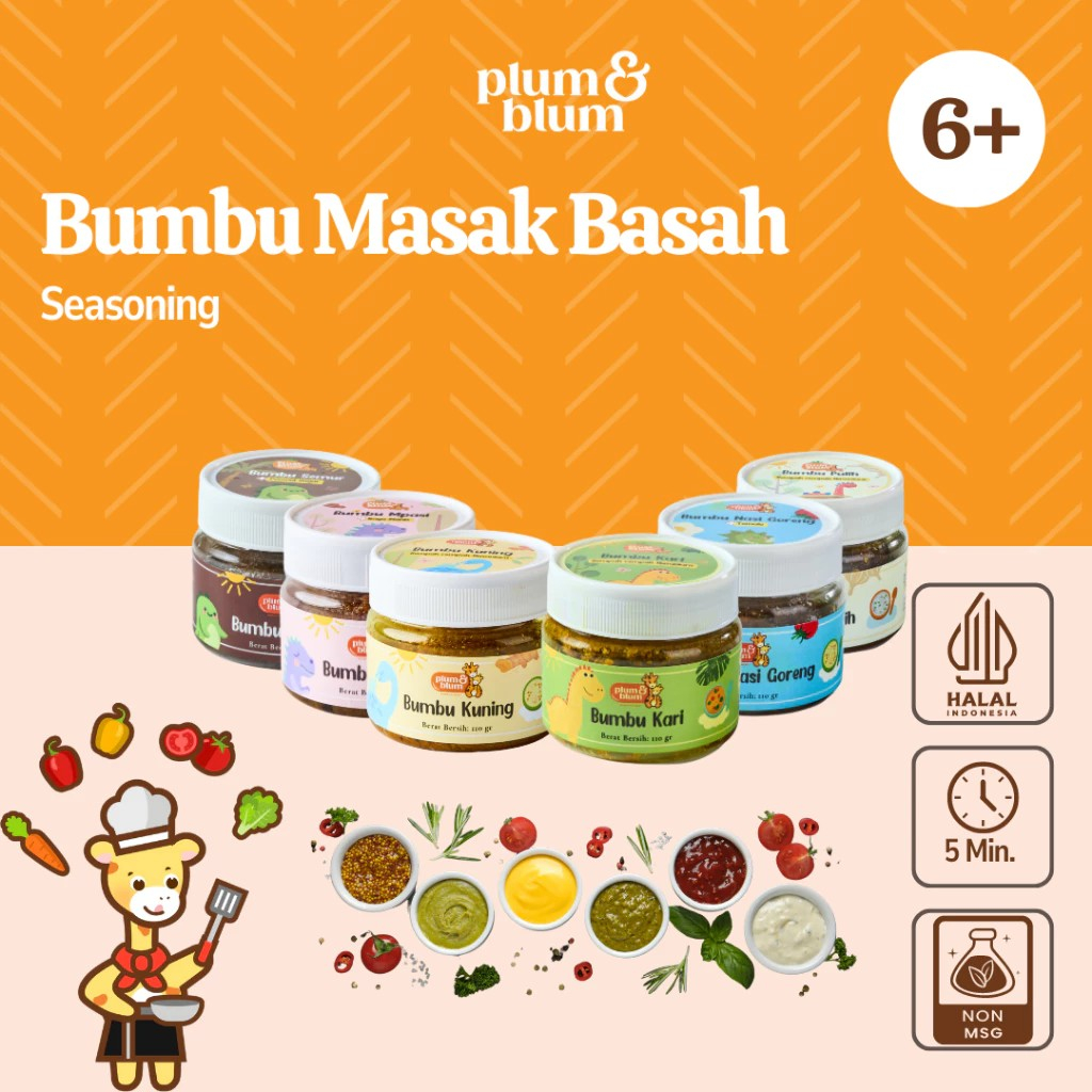 

Plum & Blum Bumbu Masak Mpasi Bumbu Basah Alami Serbaguna No MSG - 100 gr