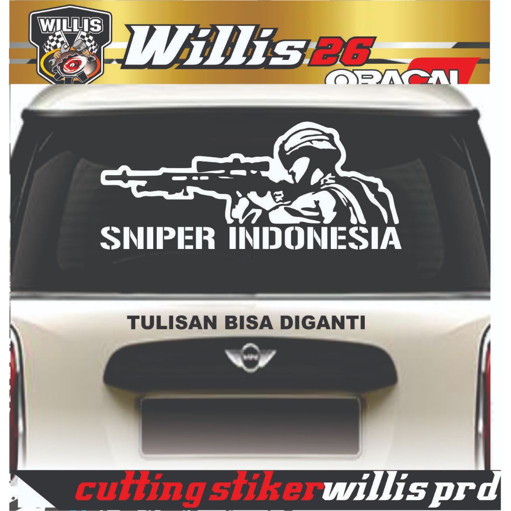 STIKER CUTTING STICKER SNIPER STIKER KACA MOBIL