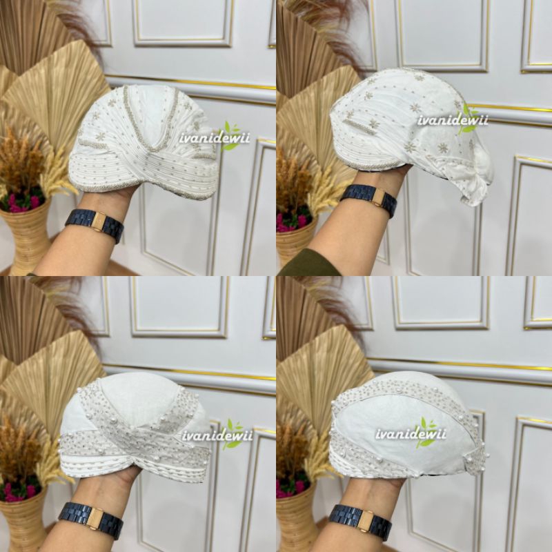 Blangkon Pengantin Payet - JOGJA / SUNDA | Warna Putih