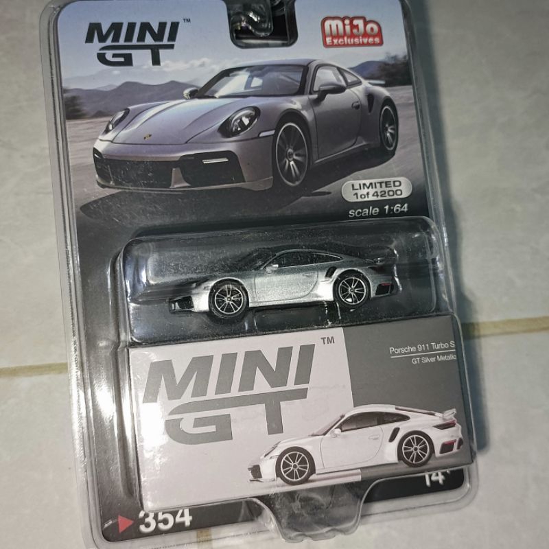 MiniGT Porsche 911 Turbo S Silver Metallic