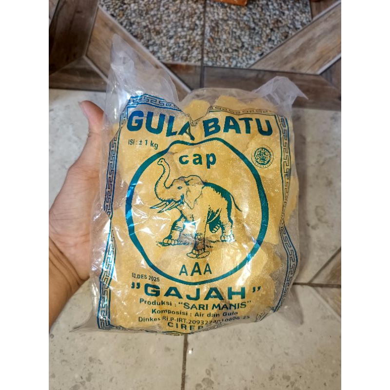 

Gula Batu Kuning - Cap Gajah - Khas Cirebon Kemasan 1 KG