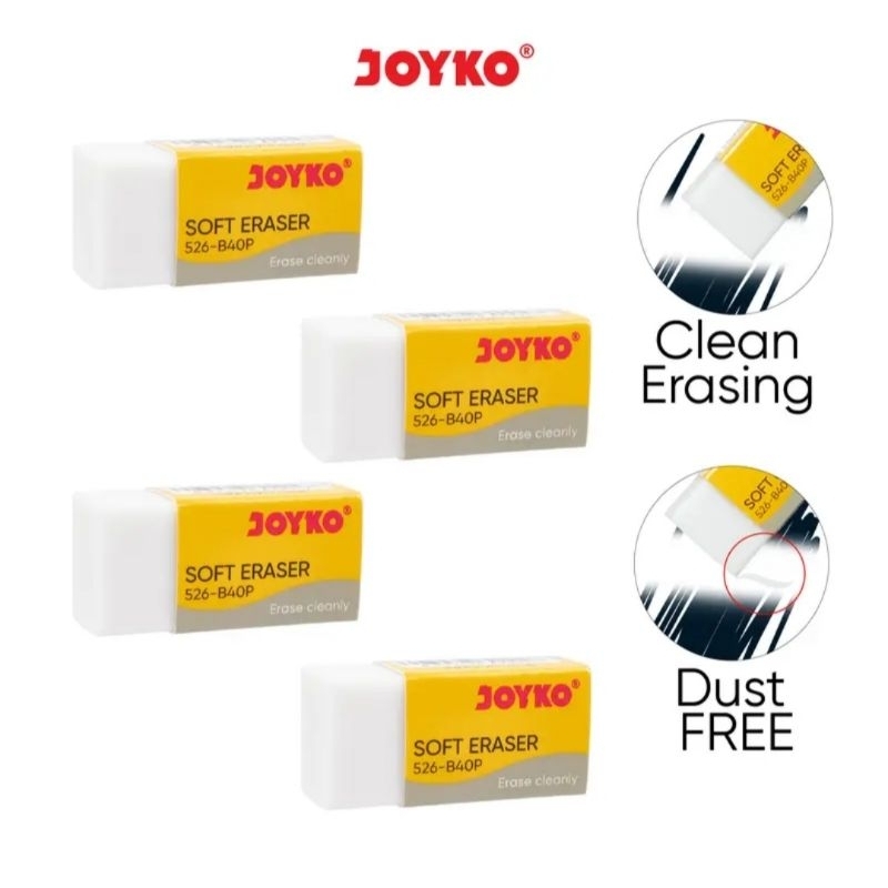 

40 PCS Karet Pengghapus Mini Joyko/Soft Eraser - Alat Tulis - Stationery Penghapus Putih
