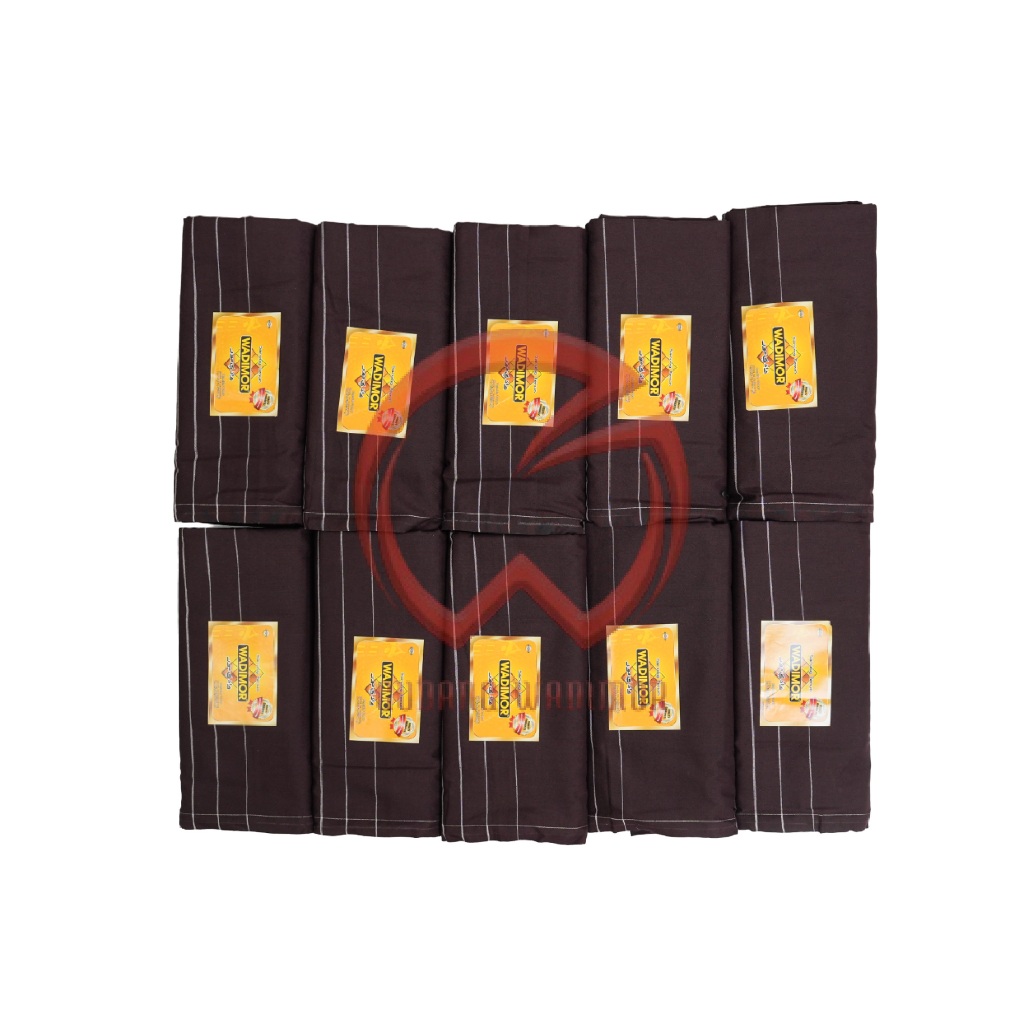 Grosir 10 Pcs Sarung Wadimor motif Polos Warna Tumpal Khusus Coklat