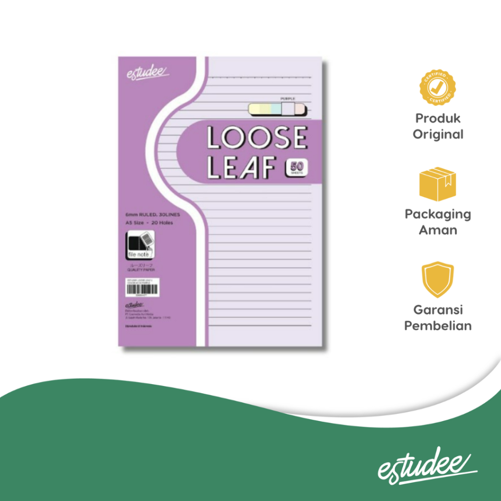 

ESTUDEE LOOSE LEAF J COLOR A5 50 PURPLE