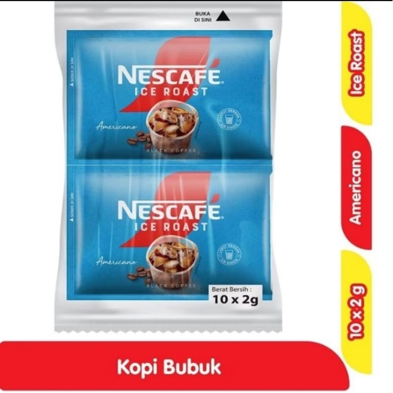 

NESCAFE ICE ROAST AMERICANO KOPI HITAM PACK ISI 10 PCS | NESCAFE CLASSIC RENTENG 2 GR X 10+1 PCS (11 SACHET)