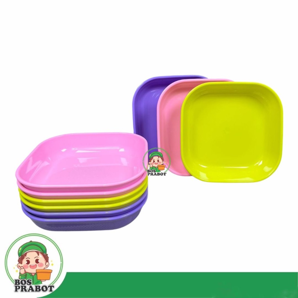 PIRING MELAMIN SEGI / PIRING SAJI MELAMIN KOTAK / PIRING SAJI ROTI BAKAR / PIRING SAJI DINNERWARE