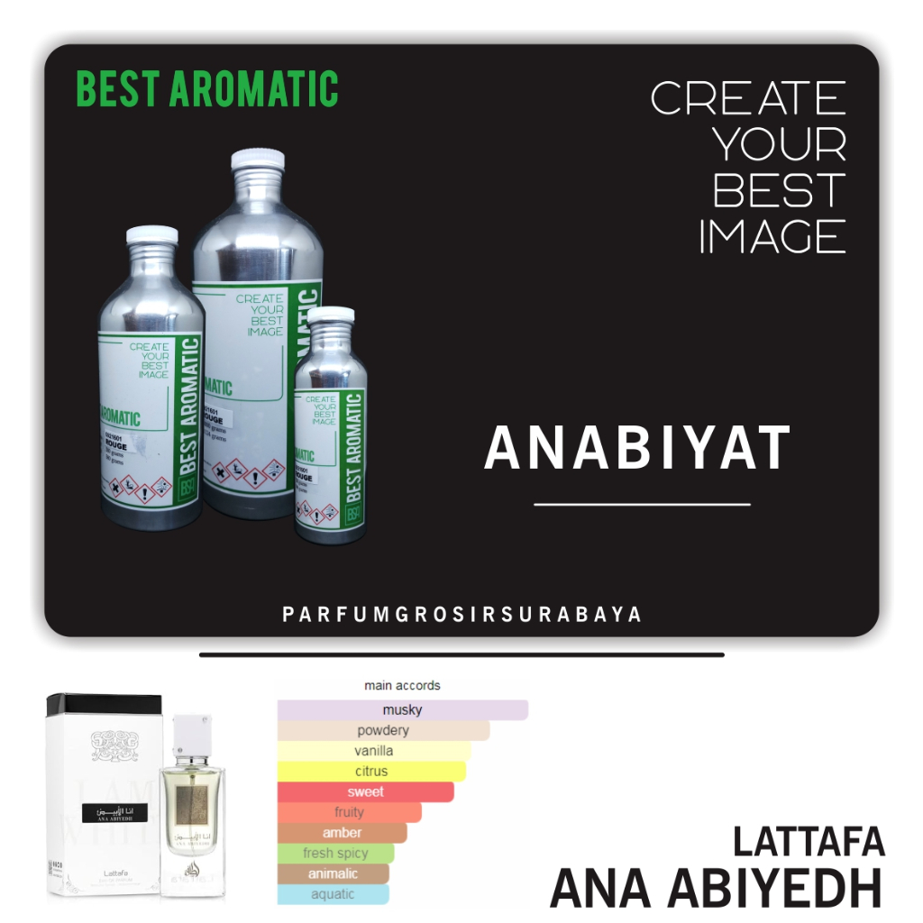 Bibit Parfum - ANABIYAT | Latafa Ana Abiyedh | Best Aromatic | Segel