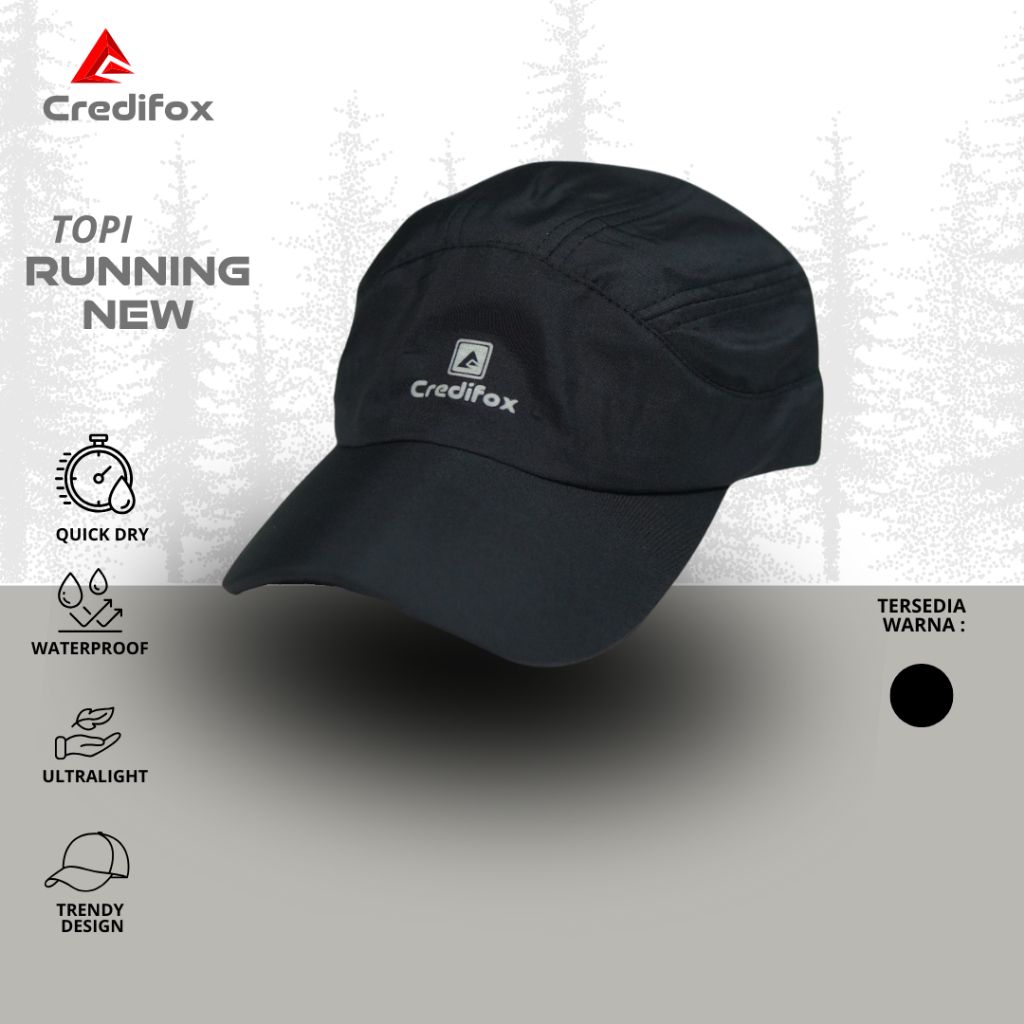terbaru credifox topi runing waterproof - topi outdoor adventure - topi lari