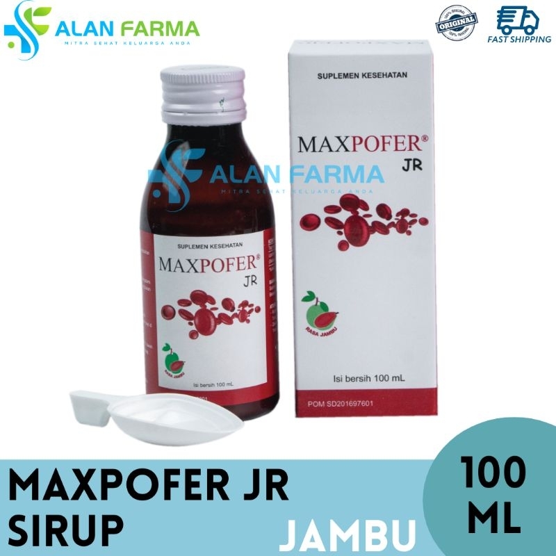 Maxpofer Jr Sirup | Maxpofer Sirup 100 mL | Suplemen Zat Besi Anak | Maxprofer Sirup