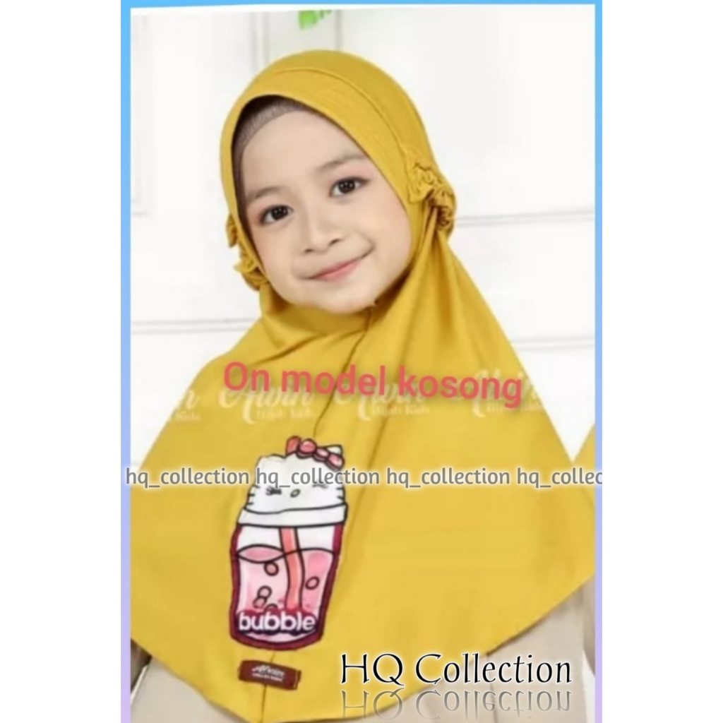 HIJAB ANAK PEREMPUAN INSTAN PED BOBA JILBAB / KERUDUNG ANAK  PAUD K TK  5 TAHUNAN