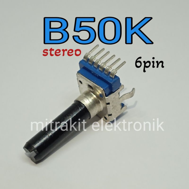 Potensiometer Stereo B503 potensio 50K 503 B50K Potensio Mixer Audio Amplifier 2X50K