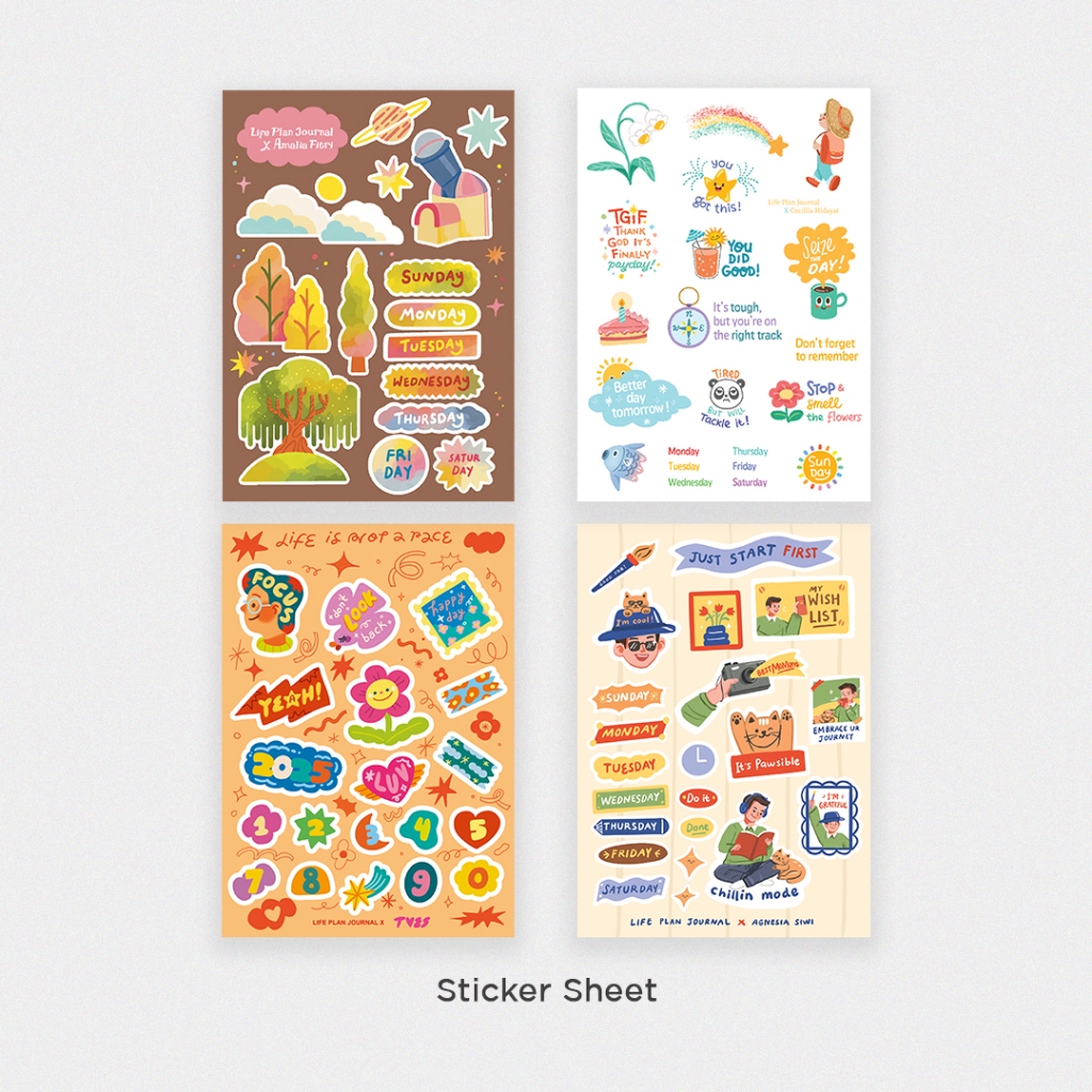 

Life Plan Journal - 2025 Sticker Sheet A6 Size, Life Plan Journal Sticker, Special Artist Collaboration