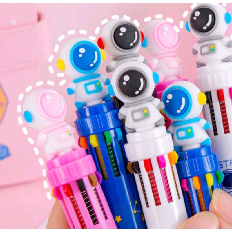 

[AJS] Pulpen Mekanik Astronot 10 Warna/Ballpoint Lucu