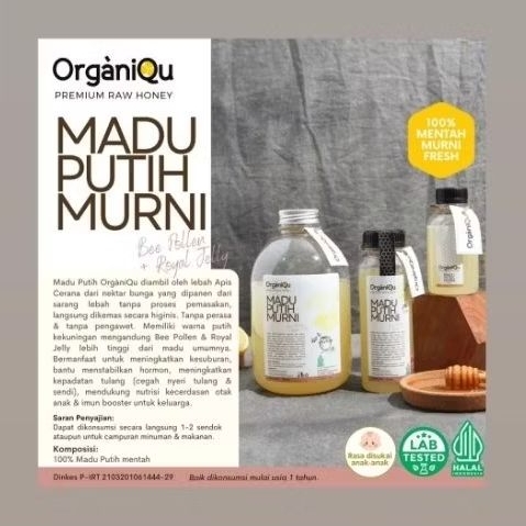 

ORGANIQU MADU PUTIH MADU MURNI RAW HONEY ORIGINAL