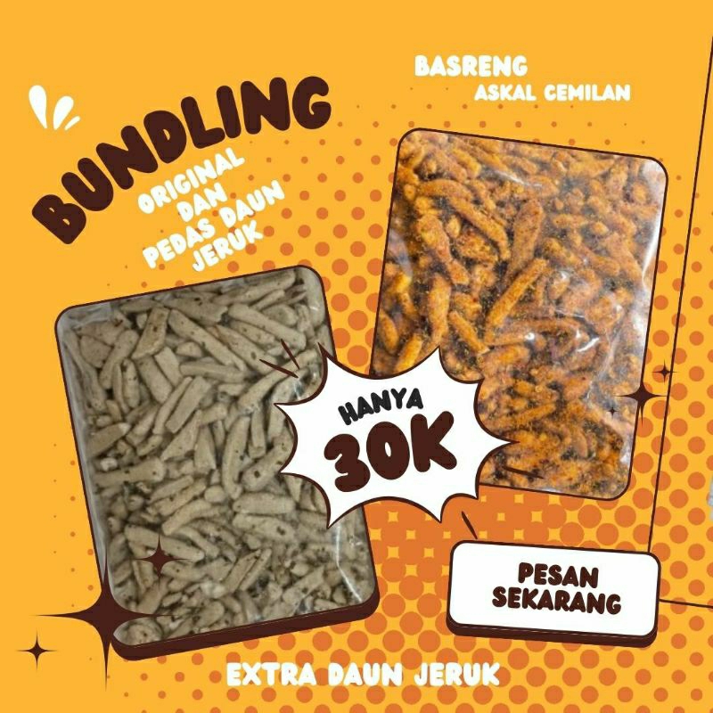 

Basreng Original dan Pedas Daun Jeruk