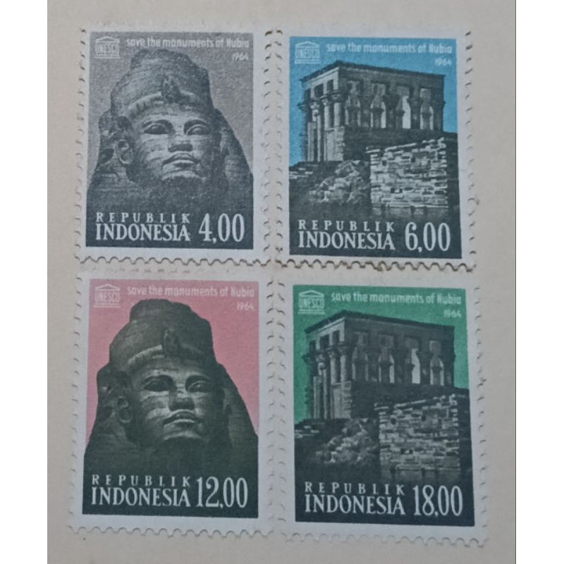 

prangko Lawas Indonesia Set Komplit Selamatkan Monumen Nubia THN 1964