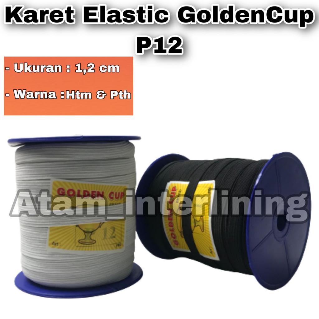 Karet Elastis 1,2cm  - karet bra | karet kolor | elastik baby | karet GOLDEN CUP P12 | karet elastik