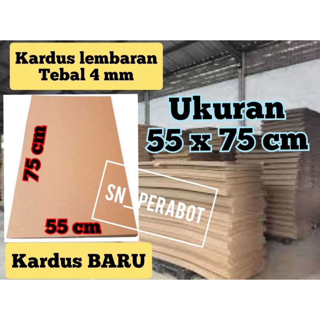 

C-FLUDE 4 MM 55X75 CM Kardus Karton Lembaran 75x55 cm / 55 x 75 cm Sheet Single Wall Corrugated C FLUDE 4MM