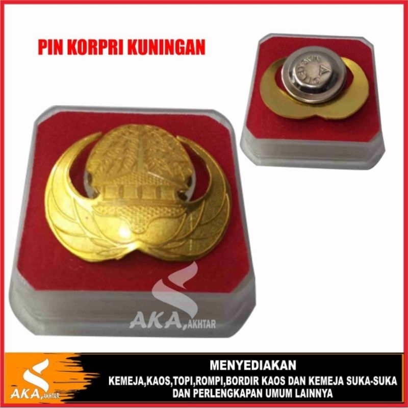 PIN KORPRI MAGNET PIN KORPRI KUNINGAN