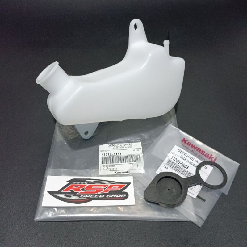 TABUNG BOTOL CADANGAN AIR RADIATOR NINJA R SS 150 PLUS CAP TUTUP RESERVOIR 43078-1111 DAN CAP 11065-