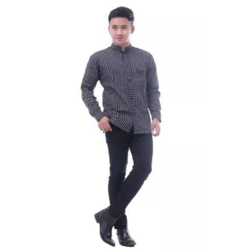 Kemeja Lurik Pakaian tradisional Jawa Modern Asli Tenun ATBM Pekalongan