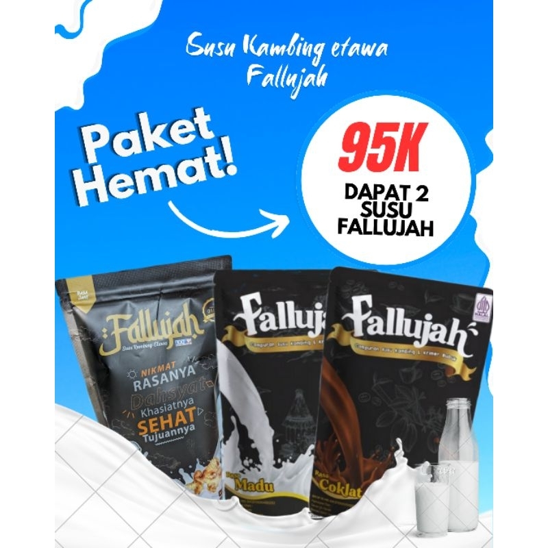 

Fallujah Paket Hemat! 95K Dapat 2 Susu