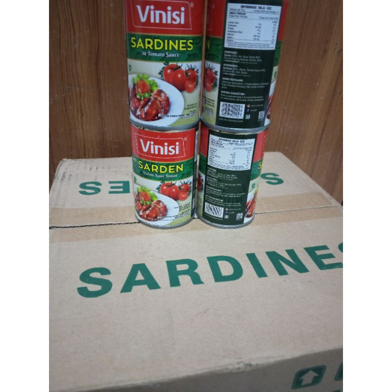 Vinisi Sardines with Tomato Sauce Sarden Murah Vinisi 155 g