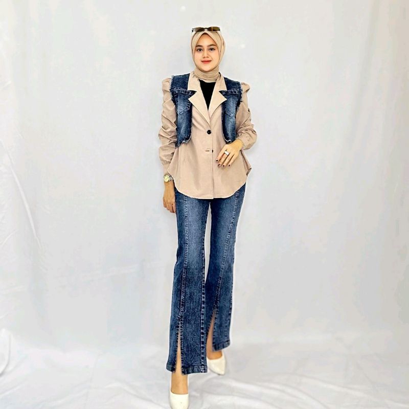SETELAN BLEZER ROMPI ADILA ELLA TRENDY