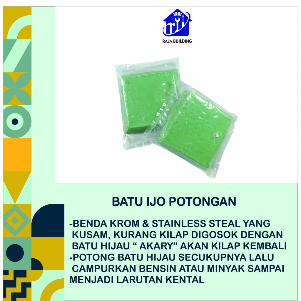 BATU HIJAU POTONGAN/BATU IJO/PENGKILAP/BATU POLES STAINLESS STEAL