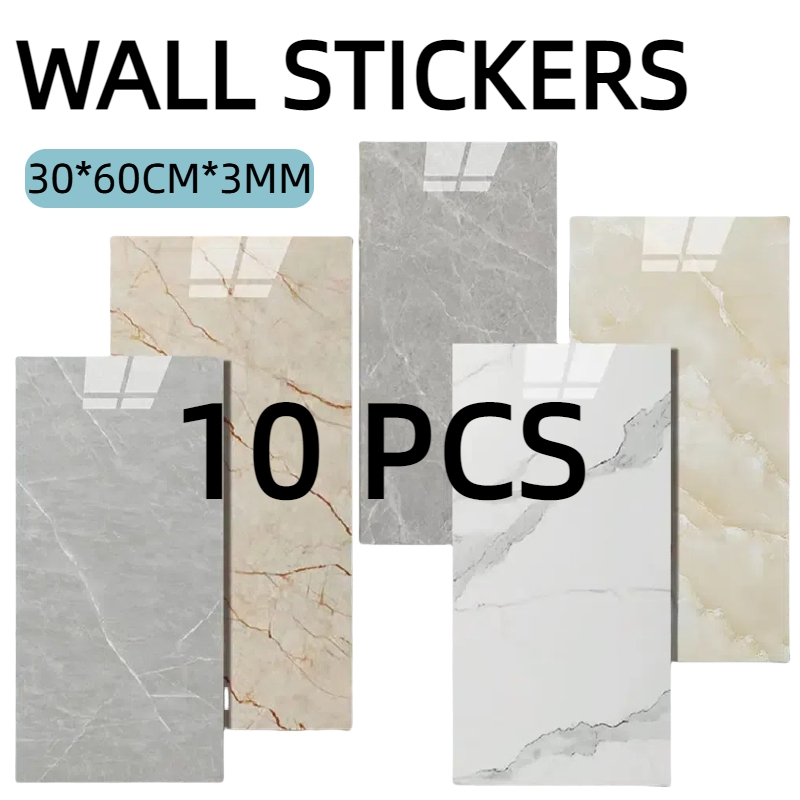 10 PCS Wall Stiker Marble 30*60cm /Vinyl Marbel Granit/Wallpaper Kamar Mandi Anti Air Dekorasi kamar