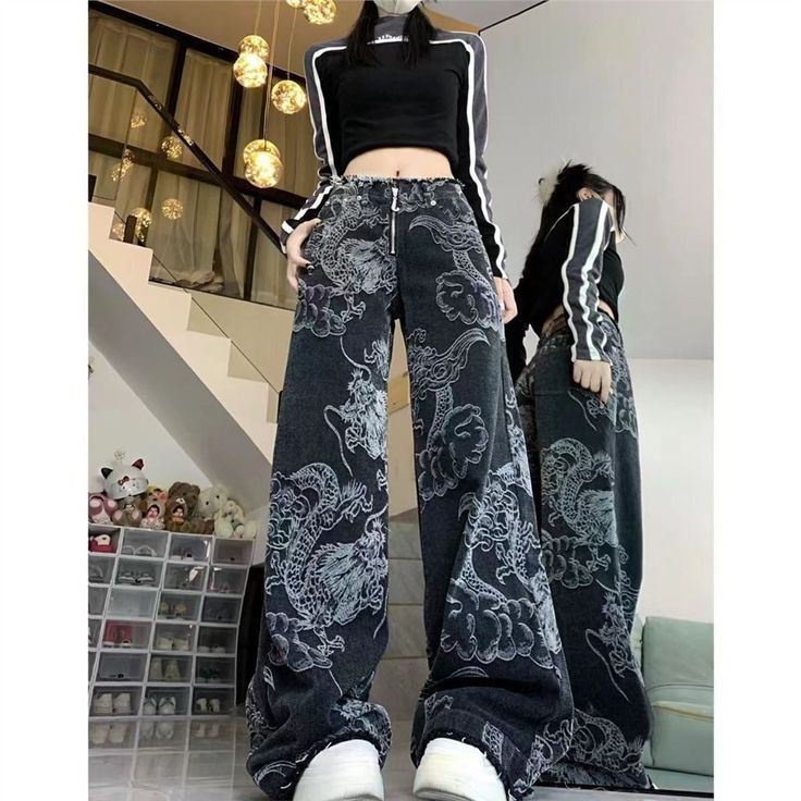 BISA COD CELANA PANJANG BAGGY Y2K CELANA LOOSE PANTS KASUAL DANCE CELANA SNSB PRIA/WANITA FULL PRINT