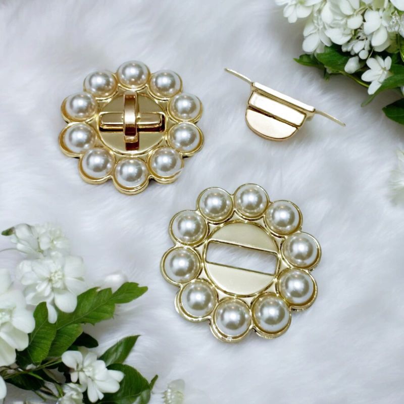 Accesories Tas Kunci Putar Mutiara Bulat