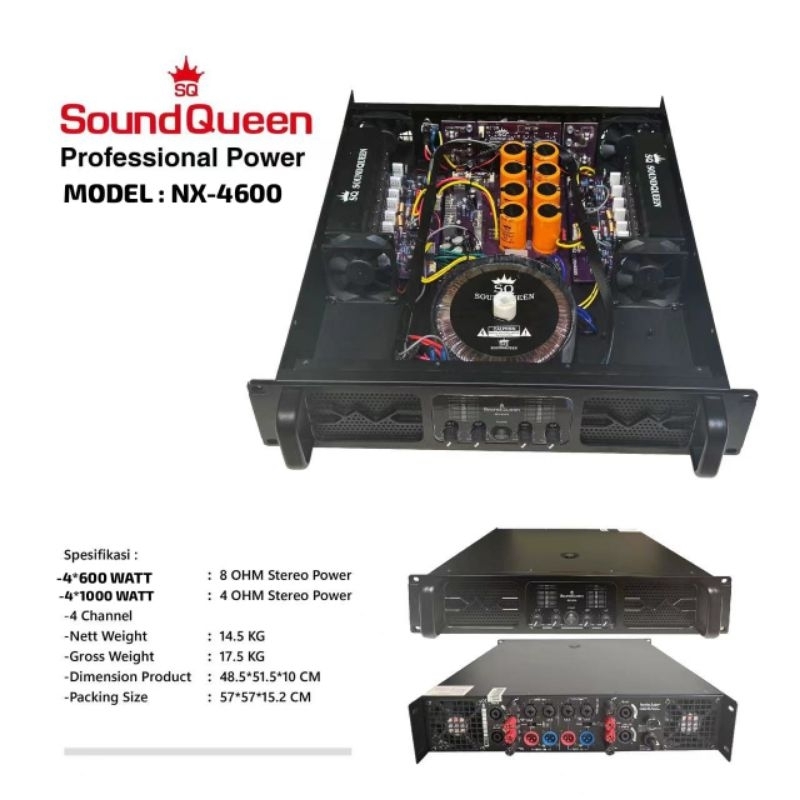 Power Amplifier 4 Channel Soundqueen NX4600 / Soundqueen Nx4600