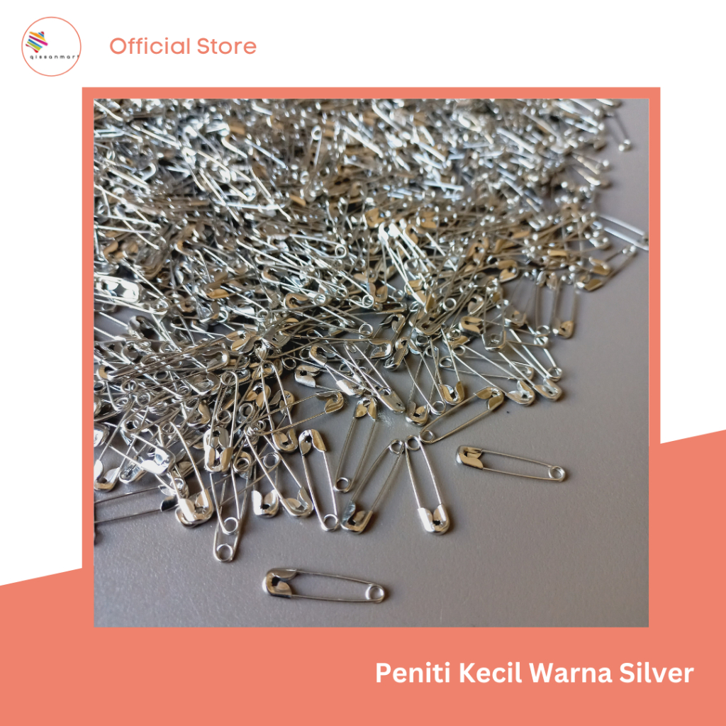 Peniti Kecil Isi 50 Pcs Warna Silver Gold - Peniti Tebal Kualitas Premium - Safety Pins - Peniti Hij